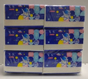 Бумажные салфетки-выдергушки в мягкой упаковке  Jimi Astronaut 6*400шт в уп, 4-х слойные