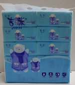 Бумажные салфетки-выдергушки в мягкой упаковке  Jimi Bear 10шт*280л 4-х слойные