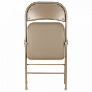 Стул складной BRABIX "Golf Plus CF-003 Комфорт", бежевый каркас, кожзам бежевый, 531567