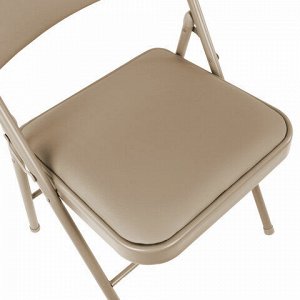 Стул складной BRABIX "Golf Plus CF-003 Комфорт", бежевый каркас, кожзам бежевый, 531567