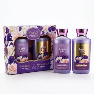 Подарочный набор URAL LAB Rose iris «8 марта», гель для душа и пена для ванны 2x295 мл, FLORAL &amp; BEAUTY