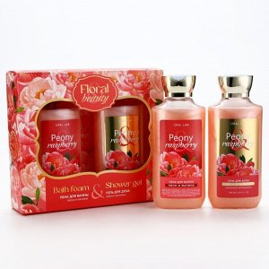 Подарочный набор косметики Peony raspberry, гель для душа и пена для ванны 2 х 295 мл, FLORAL &amp; BEAUTY by URAL LAB