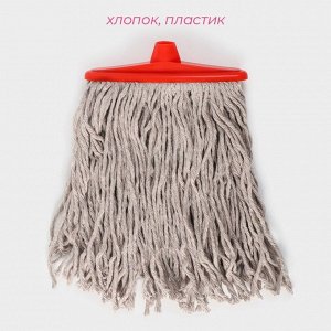 Насадка для швабры верёвочная Доляна, удлинённая насадка 21 см, хлопок, 31x21x4 см, МИКС