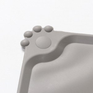 Пижон Коврик силиконовый под миску, 47 х 30 см, серый