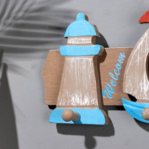 Вешалка настенная «Море», крючки декоративные, 34?15 см