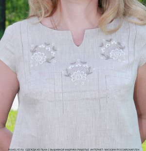 Льняная блуза мод. 49-18| серый