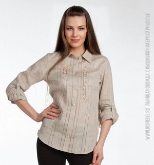 Льняная блуза с вышивкой модель 106-15