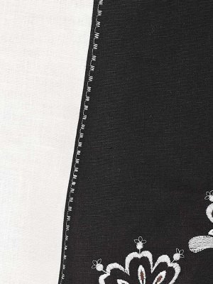 Ришелье Черно белое платье из льна | вышивка