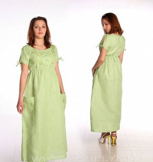 Льняное платье с вышивкой модель 60-14