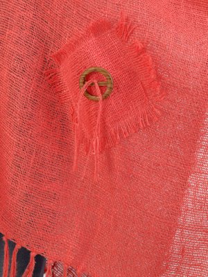 Пончо лен c вышивкой | розовый 62-6