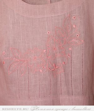 Льняное платье с вышивкой мод.60-19