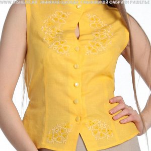 Льняная блуза с вышивкой мод.115-16