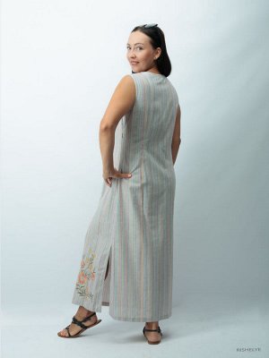 Льняное платье с вышивкой мод.84-19