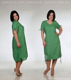 Платье льняное с вышивкой модель 99-12