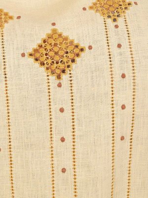 Льняное платье с вышивкой | желтое 80-19