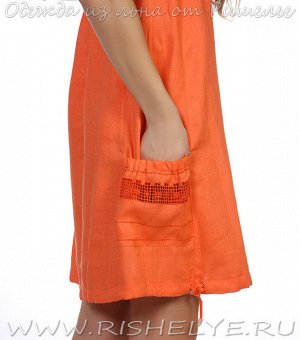 Льняное платье с вышивкой модель 33-13