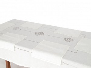 Столовый комплект скатерть с салфетками белый | 293