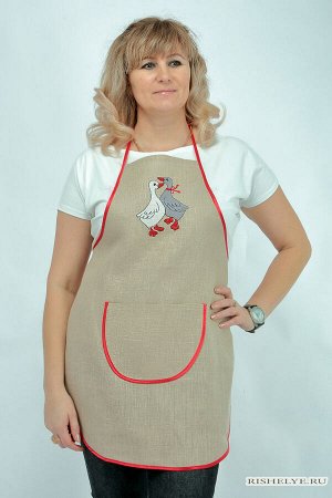 Фартук женский  для кухни | гуси лен
