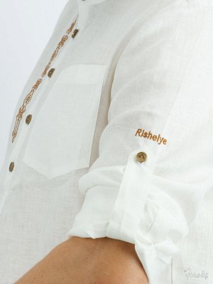 Льняная рубашка | рукава на шлевке| 160-21