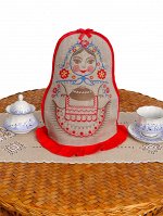 Грелка для чайника | Матрешка | вышивка | лен