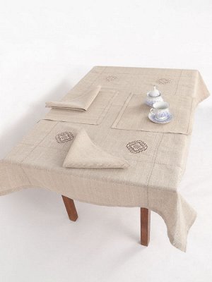 Скатерть с салфетками из льна | 136-16 комплект столового белья 150 х 120 (40х40-4шт)