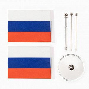 Флаг России настольный, на подставке, с двумя флажками 8?11 см, 16.5?12 см
