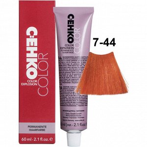 Краска для волос 7/44 Медный блондин рыжая стойкая перманентная крем краска для седых волос 60 мл C:EHKO Color Explosion