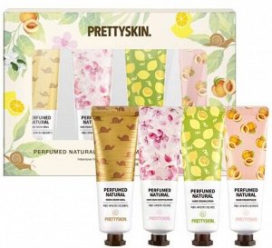 PrettySkin Набор парфюмированных кремов для рук Hand Cream Set Perfumed Natural Daily Moisture, 30 мл * 4 шт