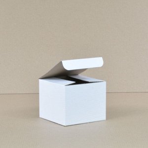 Коробка (10 шт) картонная 100*100*80мм, самосборная,  белая