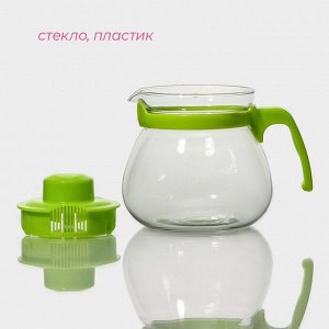Заварочный чайник Доляна «Лягушонок», 750 мл, стекло, зелёный