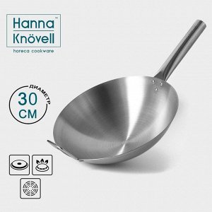 Сковорода-Wok Hanna Knövell из нержавеющей стали Chief, d=30 см, с ручкой