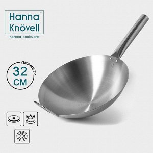 Сковорода-Wok Hanna Kn?vell из нержавеющей стали Chief, d=32 см, с ручкой