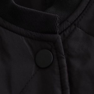 Весенне-осенняя стеганная куртка-бомбер, черный