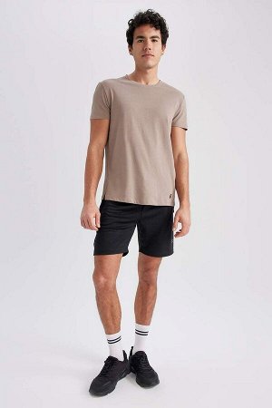 DeFactoFit Спортивная футболка Slim Fit с круглым вырезом и короткими рукавами