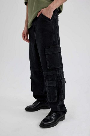 Широкие джинсовые брюки Baggy с нормальной талией и широкими штанинами