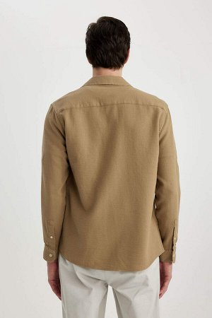 DEFACTO Рубашка с длинными рукавами и воротником-поло Modern Fit