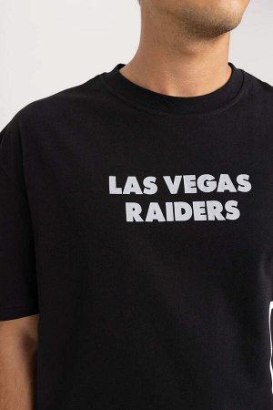 DeFactoFit Футболка оверсайз с круглым вырезом и короткими рукавами NFL Las Vegas Raiders
