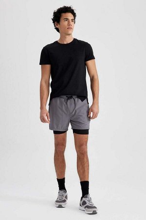 DeFactoFit Спортивная футболка Slim Fit с круглым вырезом и короткими рукавами