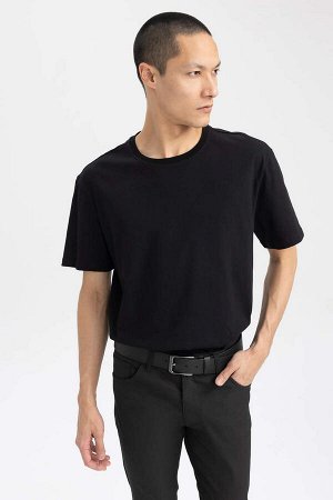DEFACTO Новая футболка стандартного кроя с круглым вырезом и короткими рукавами из 100% хлопка