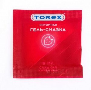 Гель-смазка «Torex» сладкая клубника, 5 мл саше