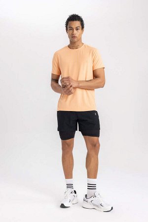 DeFactoFit Спортивная футболка стандартного кроя с круглым вырезом и короткими рукавами