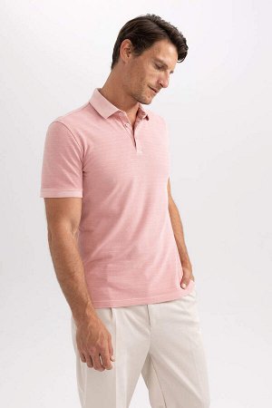 Облегающая футболка с воротником-поло и короткими рукавами