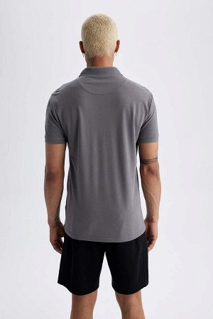 DeFactoFit Облегающая футболка с воротником-поло и короткими рукавами