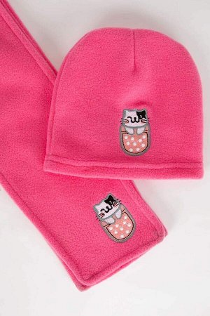 Комплект шапок из флисового шарфа из двух предметов для маленьких девочек
