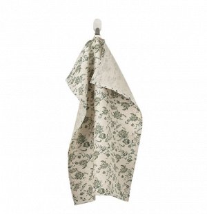 VITNOPPA, Кухонное полотенце, цветочный узор/зеленый, 45х60 см