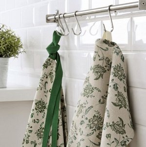 ВИТНОППА кухонное полотенце цветочный узор/зеленый 45х60 см