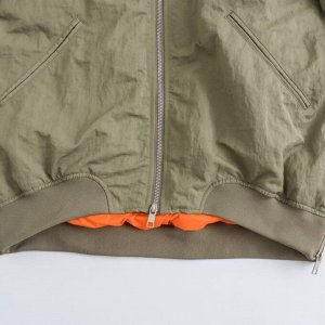 Женская куртка-бомбер свободного кроя, оливковый