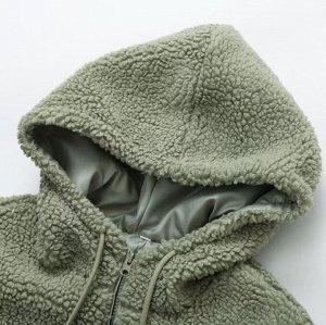 Плюшевая куртка-толстовка с капюшоном, зеленый