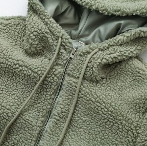 Плюшевая куртка-толстовка с капюшоном, зеленый