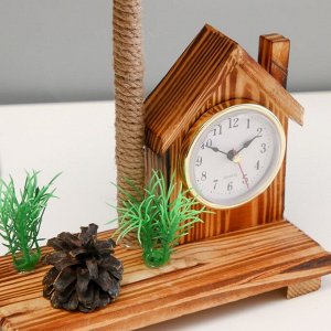 Настольная лампа с часами «Дом» Е14 15 Вт 19x18x35 см